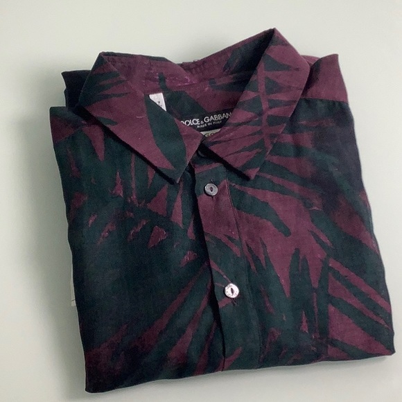 Dolce & Gabbana Gold Dark Dye Sheer Italian Button down dress shirt size 17 NWOT - Picture 15 of 16